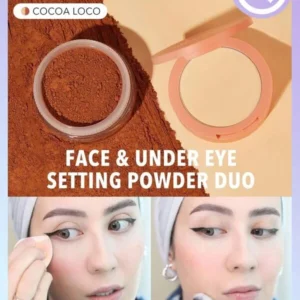 ثنائي بودرة تثبيت الوجه وتحت العين الشفافة[Cocoa Loco]