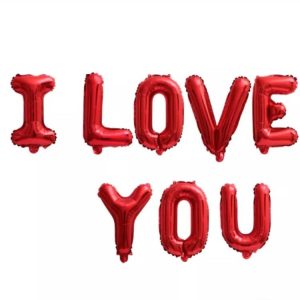 بالونات هيليوم حروف I LOVE YOU لون أحمر